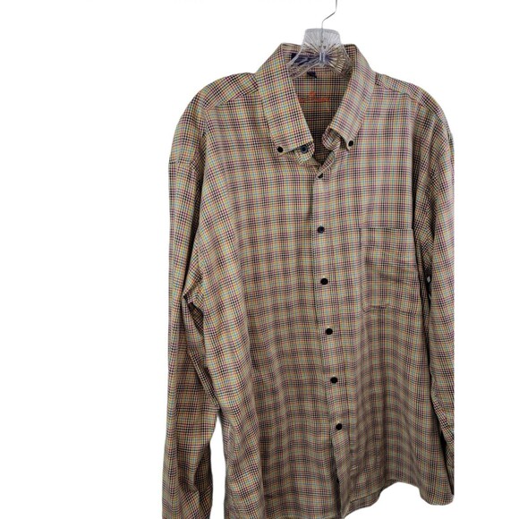 Alan Flusser Plaid Sleeve Button DownStriped Shirt Men's Large - Picture 11 of 11